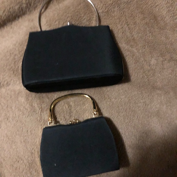 TODAY ONLY: Bundle of Two Fancy Small and Medium Gold Silver and Black Handbags - Picture 4 of 8